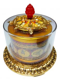 100 Syllable mantra and Vajrasattva mantra Hand-Spined Prayer Wheel (L)