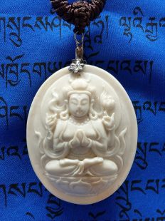 Chenrezig snow crystal pendant