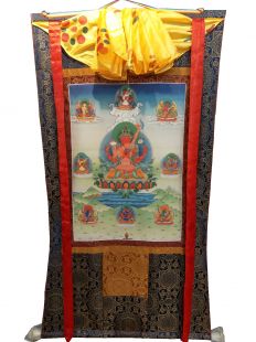 Assorted Jinasagara thanka with brocade