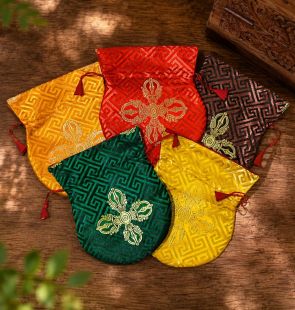 Nepal Double Dorje Mala Bag(Yellow)